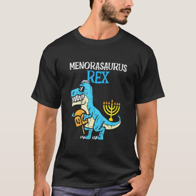 Camiseta Niños Menorasaurus Rex Jew Dino Trex Niños pequeño (Anverso)
