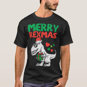 Camiseta Niños Merry Remas Santa Tre Dino Niños Pequeños Ch