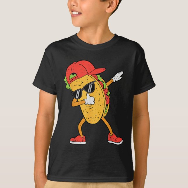 Camiseta Niños mexicanos Dabbing Tacos Dab Cinco De Mayo (Anverso)