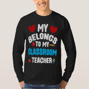 Camiseta Niños Mi Corazón Pertenece A Mi Profesor De Aula D