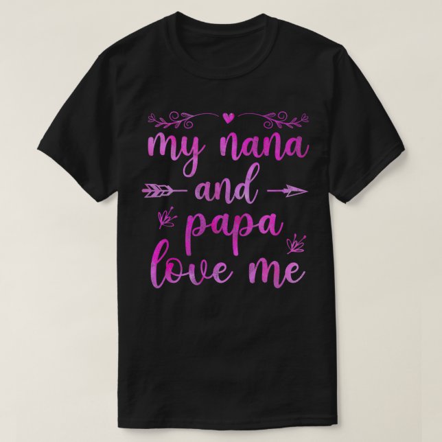 Camiseta Niños, mi nana y papá, me aman regalos de cumpleañ (Diseño del anverso)