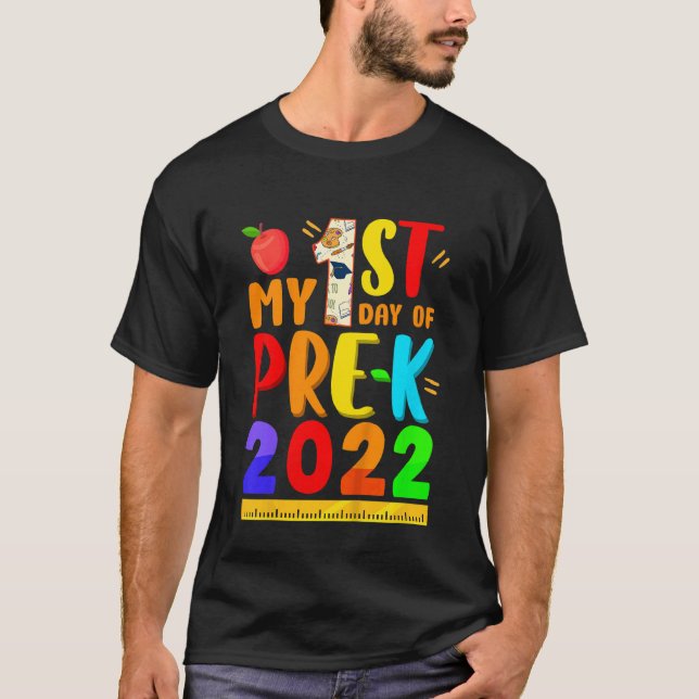 Camiseta Niños Mi Primer Día De Preescolar K2022 De Vuelta  (Anverso)