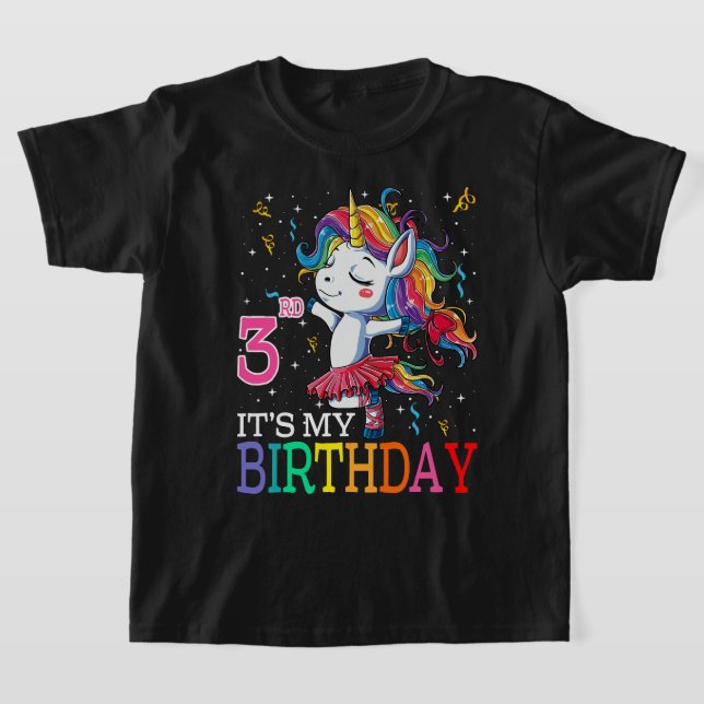 Camiseta Niños: Mi tercer cumpleaños, unicornio, Chicas de  (Distribución)