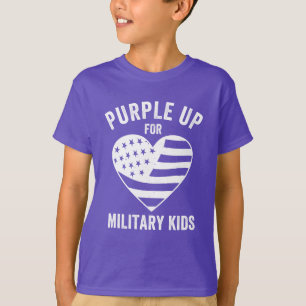 Camiseta Niños militares morados Concienciación sobre niños