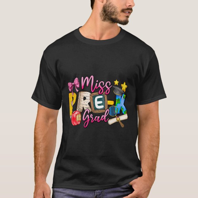Camiseta Niños Miss Chica de Graduación Pre-k Niño El Día P (Anverso)