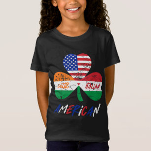 Camiseta Niños mitad irlandeses mitad italiana Bandera amer