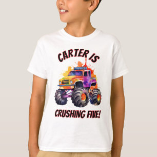 Camiseta Niños Monster Car Trucos personalizados cumpleaños