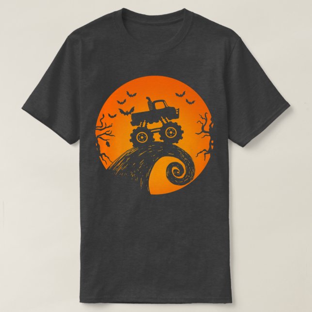 Camiseta Niños Monstruo Camión Bat Niños Niños Niños Coste  (Diseño del anverso)