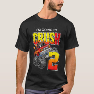 Camiseta Niños Monstruo Camión Cumpleaños Segundo Año