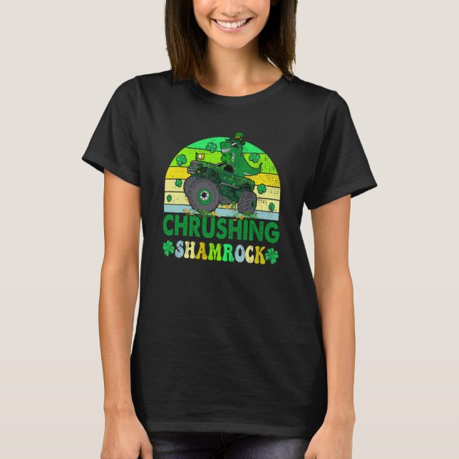 Camiseta Niños Monstruo de Dinosaurios Camión San Patricio  (Anverso)