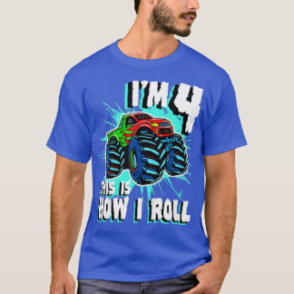 Camiseta Niños Monstruo de niño de 4 años Fiesta de cumplea