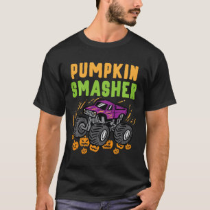 Camiseta Niños Monstruo Halloween Camión Calabaza Masajista