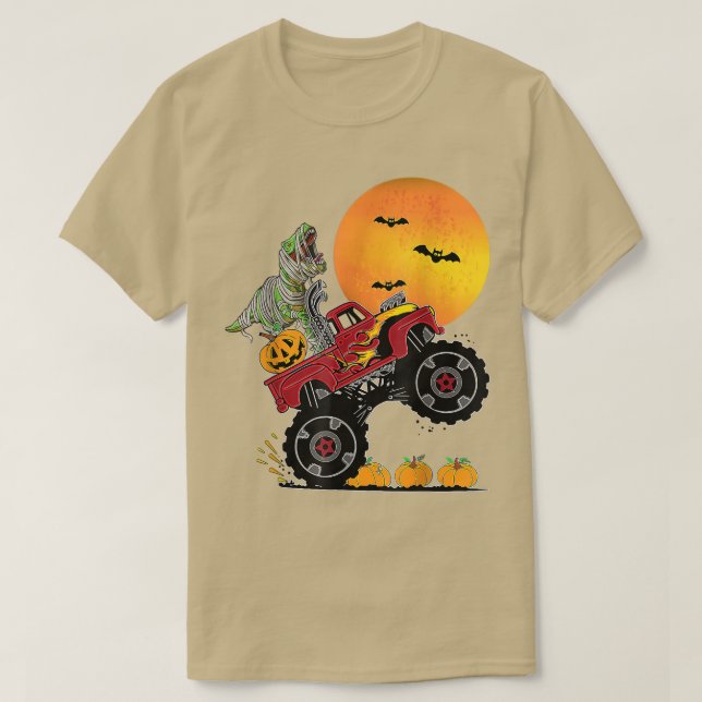 Camiseta Niños Monstruo Halloween Camión Crash Calabaza Din (Diseño del anverso)