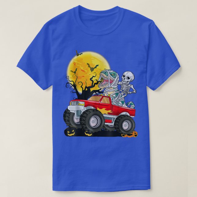 Camiseta Niños Monstruo Halloween Camión Crash Calabaza Din (Diseño del anverso)