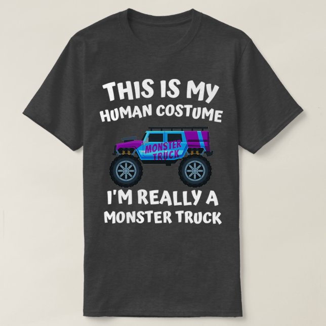 Camiseta Niños Monstruos Camiones Halloween Disfraces Niños (Diseño del anverso)