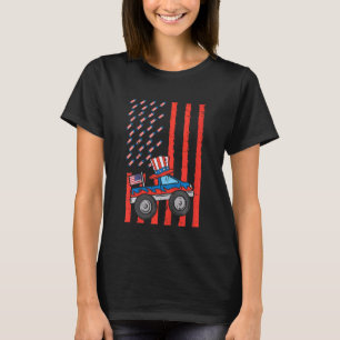 Camiseta Niños Monstruos Camiones Us Bandera Niños 4 De Jul