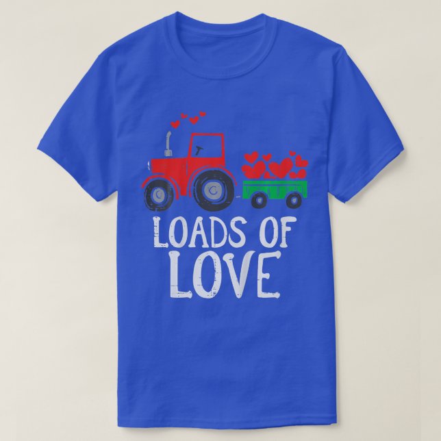 Camiseta Niños Montones De Amor Tractor Cute Día de San Val (Diseño del anverso)