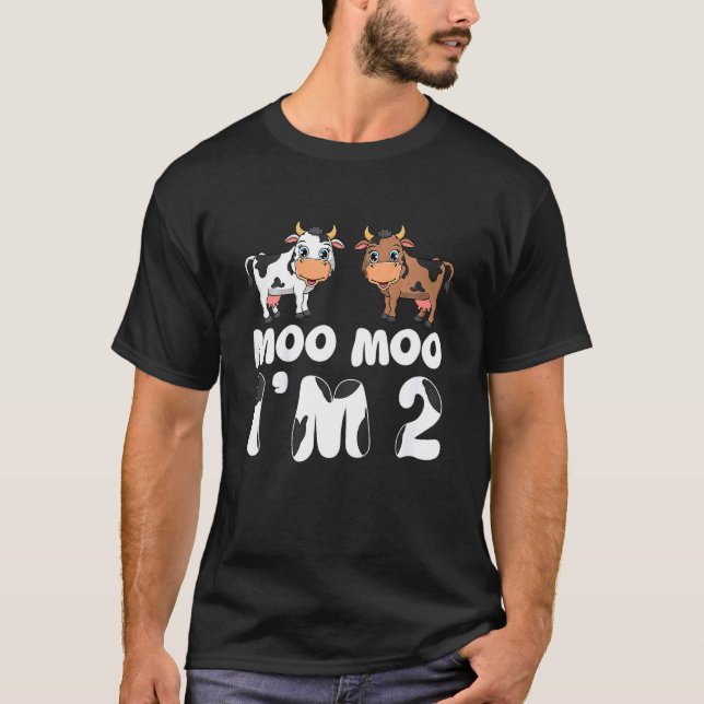 Camiseta Niños Moo Moo Yo soy dos vacas vacas de segundo cu (Anverso)