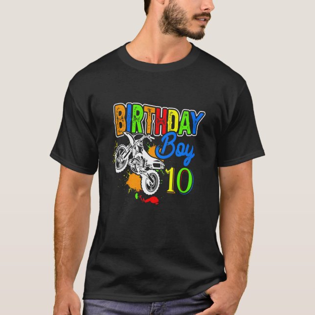 Camiseta Niños Motocicleta Bicicleta 10 Niños Diez Juguetes (Anverso)