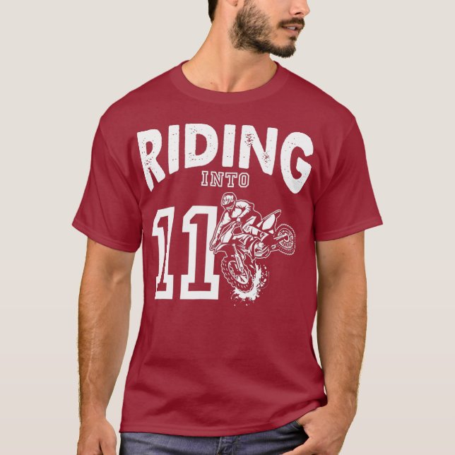 Camiseta Niños Motocross 11 Años De Edad 11º Cumpleaños Dir (Anverso)