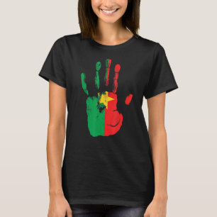 Camiseta Niños mujeres de la mano de la bandera de Burkina 