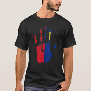 Camiseta Niños mujeres de la mano de la bandera de Liechten
