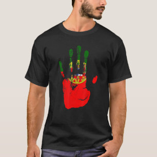 Camiseta Niños mujeres de la mano de la bandera de Portugal