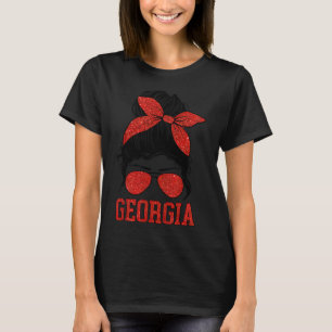 Camiseta Niños mujeres Georgia Messy Bun Varsity Vintage
