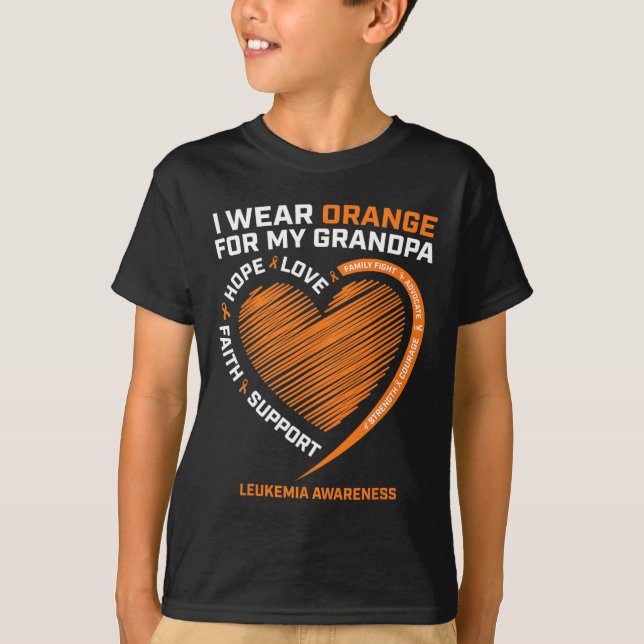 Camiseta Niños Mujeres Que Uso Naranja Para La Leucemia De  (Anverso)