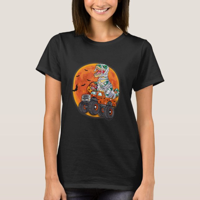 Camiseta Niños Mummy Rex Monster Truck Dino Toddler Boys Ha (Anverso)