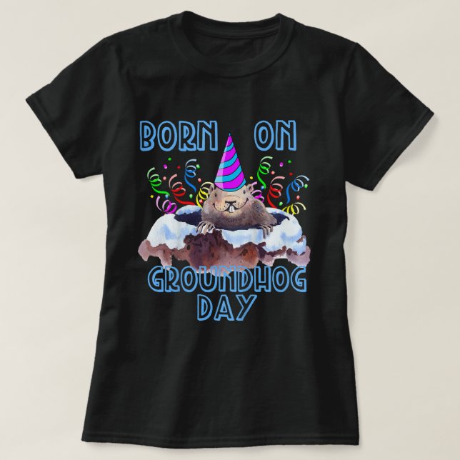 Camiseta Niños nacidos en el Día de la Marmota Día de Cumpl (Diseño del anverso)