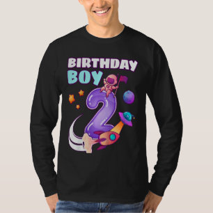 Camiseta Niños Nacimiento Niño 2 años de edad Cohetes Espac