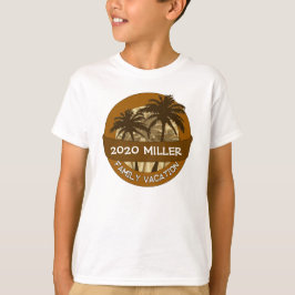 Camiseta Niños naranja palmera nombre personalizado camiset