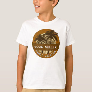 Camiseta Niños naranja palmera nombre personalizado camiset