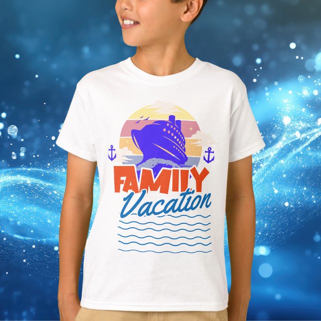 Camiseta Niños Naranjas de crucero de la familia Sunset (A youthful design and keepsake of family vacation.)
