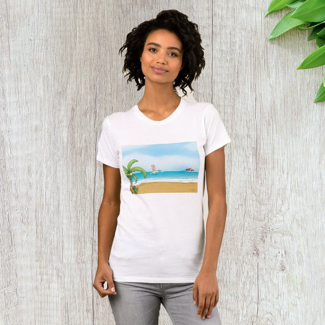 Camiseta Niños navegando en la playa tropical Océano verani (Subido por el creador)