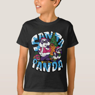 Camiseta Niños Navidades Chicas de Xmas Tree Santa Panda