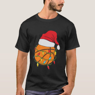Camiseta Niños Navidades de baloncesto-luces-Santa-Gorra