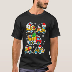 Camiseta Niños Navidades de vehículos de construcción Crane