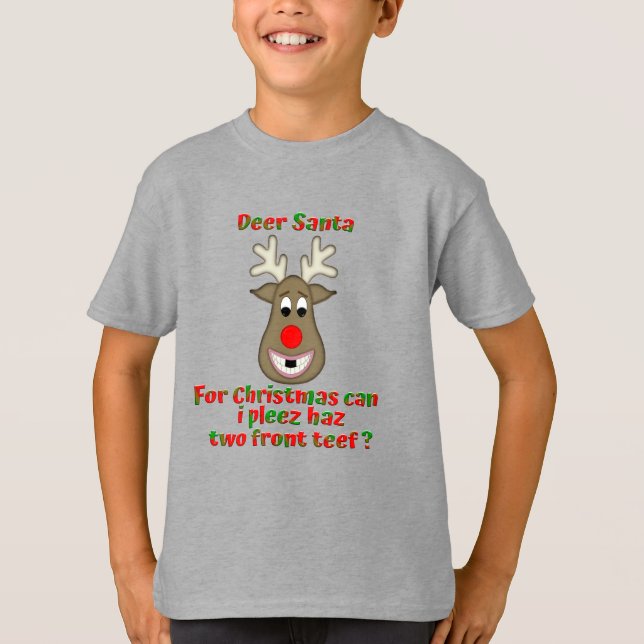 Camiseta Niños Navidades feos extrañan renos de dientes (Anverso)