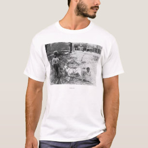 Camiseta Niños negros con la fotografía dibujada perro de