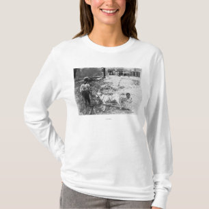 Camiseta Niños negros con la fotografía dibujada perro de
