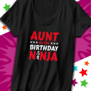 Camiseta Niños Ninja Fiesta Karate Tía del cumpleaños Ninja