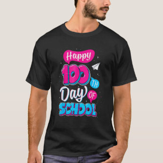 Camiseta Niños Niño 100º Día De Escuela Maestros Feliz 100