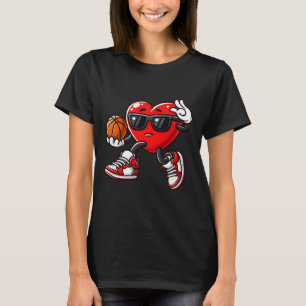 Camiseta Niños Niño Cute Corazón Jugando Baloncesto Valenti