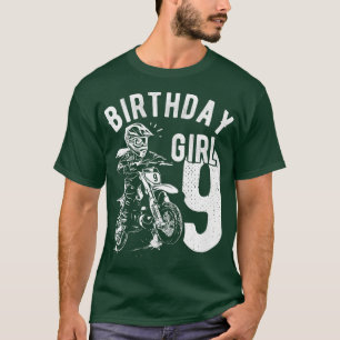 Camiseta Niños niño de 9 años chicas de cumpleaños Moto en