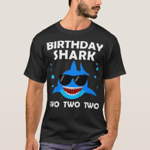 Camiseta Niños niño niño de 2º cumpleaños Shark Dos Fiestas