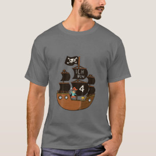 Camiseta Niños - Niño Pirata En Barco Pirata - Niños Cuatro
