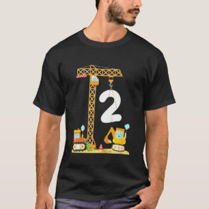 Camiseta Niños Niños 2 años Crane Cumpleaños Digger Constru