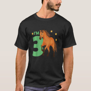 Camiseta Niños niños 3 años Caballo de cumpleaños 3 años R